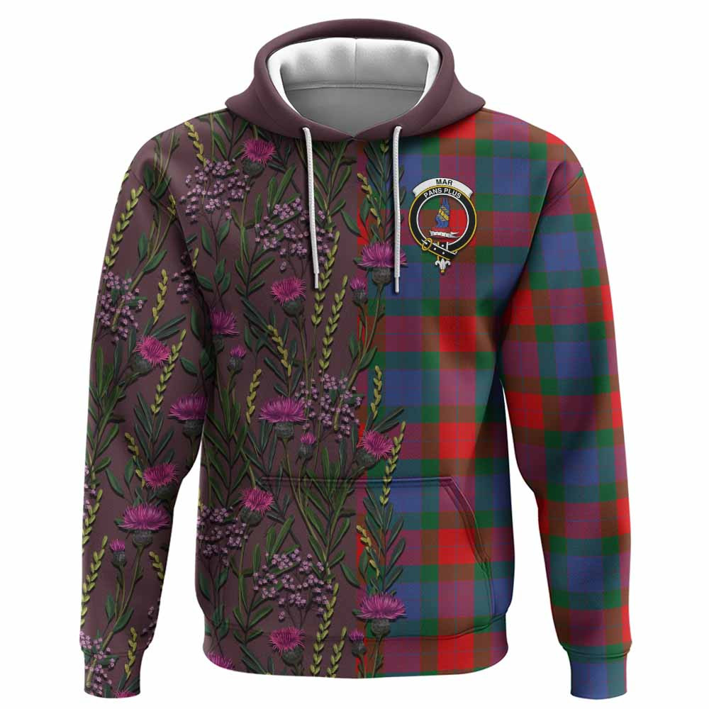 ScotsTee Shop Scottish Mar Family Crest Tartan Hoodie Scottish Thistle Flower Half Style