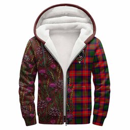 ScotsTee Shop Scottish Hopkirk Family Crest Tartan Hoodie Scottish Thistle Flower Half Style