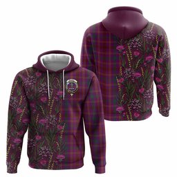 ScotsTee Shop Scottish McCall (Caithness) Family Crest Tartan Hoodie Scottish Thistle Flower Half Style