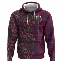 ScotsTee Shop Scottish McCall (Caithness) Family Crest Tartan Hoodie Scottish Thistle Flower Half Style