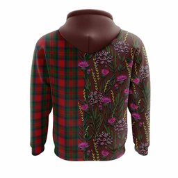 ScotsTee Shop Scottish MacDuff (McDuff) Family Crest Tartan Hoodie Scottish Thistle Flower Half Style