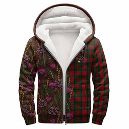 ScotsTee Shop Scottish MacDuff (McDuff) Family Crest Tartan Hoodie Scottish Thistle Flower Half Style