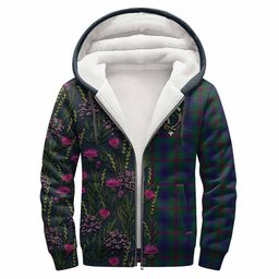 ScotsTee Shop Scottish Laurie Family Crest Tartan Hoodie Scottish Thistle Flower Half Style