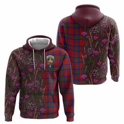 ScotsTee Shop Scottish MacGilvery (McGilvery) Family Crest Tartan Hoodie Scottish Thistle Flower Half Style