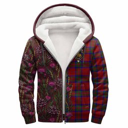ScotsTee Shop Scottish MacGilvery (McGilvery) Family Crest Tartan Hoodie Scottish Thistle Flower Half Style