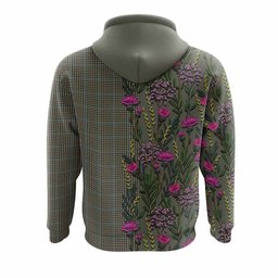 ScotsTee Shop Scottish Haig Family Crest Tartan Hoodie Scottish Thistle Flower Half Style