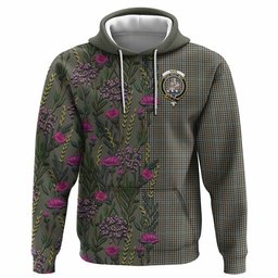 ScotsTee Shop Scottish Haig Family Crest Tartan Hoodie Scottish Thistle Flower Half Style