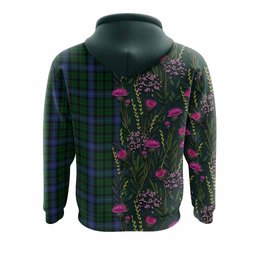 ScotsTee Shop Scottish MacIntyre (McIntyre) Family Crest Tartan Hoodie Scottish Thistle Flower Half Style
