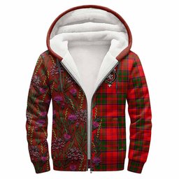 ScotsTee Shop Scottish Heron Family Crest Tartan Hoodie Scottish Thistle Flower Half Style