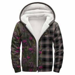 ScotsTee Shop Scottish Moffat Family Crest Tartan Hoodie Scottish Thistle Flower Half Style