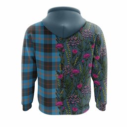ScotsTee Shop Scottish Horsburgh Family Crest Tartan Hoodie Scottish Thistle Flower Half Style