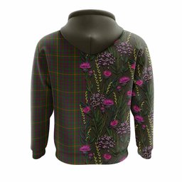 ScotsTee Shop Scottish Hall Family Crest Tartan Hoodie Scottish Thistle Flower Half Style