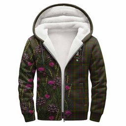 ScotsTee Shop Scottish Hall Family Crest Tartan Hoodie Scottish Thistle Flower Half Style