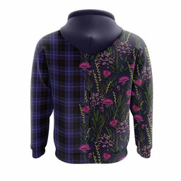 ScotsTee Shop Scottish Dunlop Family Crest Tartan Hoodie Scottish Thistle Flower Half Style
