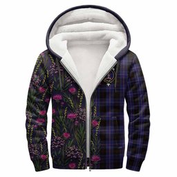 ScotsTee Shop Scottish Dunlop Family Crest Tartan Hoodie Scottish Thistle Flower Half Style