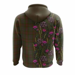ScotsTee Shop Scottish Gray Family Crest Tartan Hoodie Scottish Thistle Flower Half Style