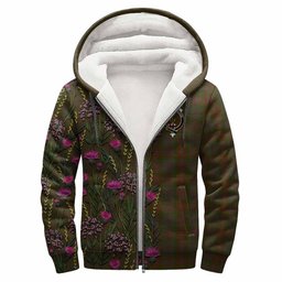 ScotsTee Shop Scottish Gray Family Crest Tartan Hoodie Scottish Thistle Flower Half Style