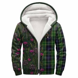 ScotsTee Shop Scottish McKellar Family Crest Tartan Hoodie Scottish Thistle Flower Half Style