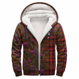 ScotsTee Shop Scottish Hepburn Family Crest Tartan Hoodie Scottish Thistle Flower Half Style