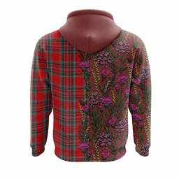 ScotsTee Shop Scottish MacBean (MacBain) Family Crest Tartan Hoodie Scottish Thistle Flower Half Style
