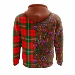 ScotsTee Shop Scottish Gartshore Family Crest Tartan Hoodie Scottish Thistle Flower Half Style