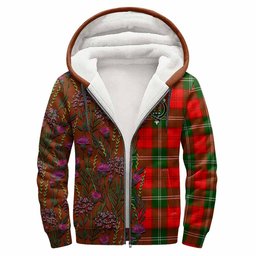 ScotsTee Shop Scottish Gartshore Family Crest Tartan Hoodie Scottish Thistle Flower Half Style
