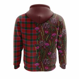ScotsTee Shop Scottish MacNaughton (McNaughton) Family Crest Tartan Hoodie Scottish Thistle Flower Half Style
