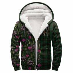 ScotsTee Shop Scottish MacAlpine (MacAlpin) Family Crest Tartan Hoodie Scottish Thistle Flower Half Style