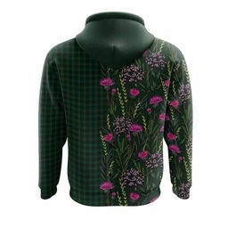 ScotsTee Shop Scottish Graham Family Crest Tartan Hoodie Scottish Thistle Flower Half Style