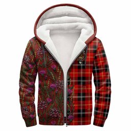 ScotsTee Shop Scottish Majoribanks Family Crest Tartan Hoodie Scottish Thistle Flower Half Style