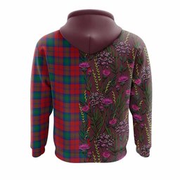 ScotsTee Shop Scottish Fotheringham (Fotheringhame) Family Crest Tartan Hoodie Scottish Thistle Flower Half Style