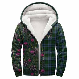 ScotsTee Shop Scottish Forsyth Family Crest Tartan Hoodie Scottish Thistle Flower Half Style