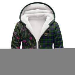 ScotsTee Shop Scottish Gordon Family Crest Tartan Hoodie Scottish Thistle Flower Half Style