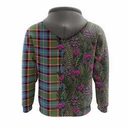 ScotsTee Shop Scottish Norvel Family Crest Tartan Hoodie Scottish Thistle Flower Half Style