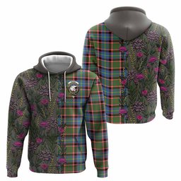 ScotsTee Shop Scottish Norvel Family Crest Tartan Hoodie Scottish Thistle Flower Half Style