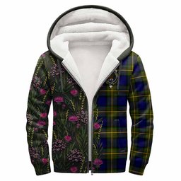 ScotsTee Shop Scottish Moore Family Crest Tartan Hoodie Scottish Thistle Flower Half Style
