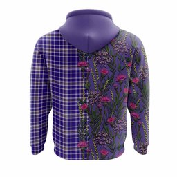 ScotsTee Shop Scottish Ochterlony Family Crest Tartan Hoodie Scottish Thistle Flower Half Style