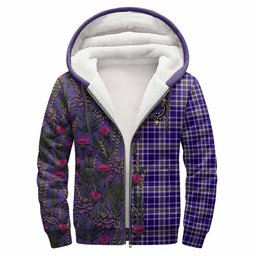 ScotsTee Shop Scottish Ochterlony Family Crest Tartan Hoodie Scottish Thistle Flower Half Style