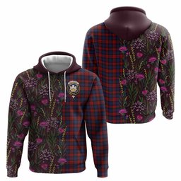 ScotsTee Shop Scottish MacLachlan (McLachlan) Family Crest Tartan Hoodie Scottish Thistle Flower Half Style