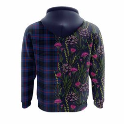 ScotsTee Shop Scottish Morgan Family Crest Tartan Hoodie Scottish Thistle Flower Half Style
