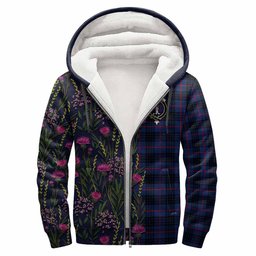 ScotsTee Shop Scottish Morgan Family Crest Tartan Hoodie Scottish Thistle Flower Half Style