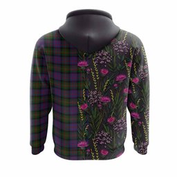 ScotsTee Shop Scottish MacDonell (McDonell) Family Crest Tartan Hoodie Scottish Thistle Flower Half Style