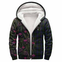 ScotsTee Shop Scottish Fletcher Family Crest Tartan Hoodie Scottish Thistle Flower Half Style