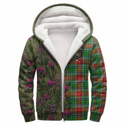 ScotsTee Shop Scottish Muirhead Family Crest Tartan Hoodie Scottish Thistle Flower Half Style