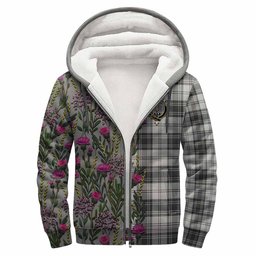 ScotsTee Shop Scottish Glendinning Family Crest Tartan Hoodie Scottish Thistle Flower Half Style