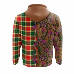 ScotsTee Shop Scottish Gibson (Gibbs or Gibsone) Family Crest Tartan Hoodie Scottish Thistle Flower Half Style