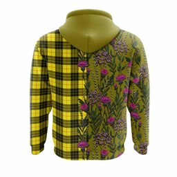 ScotsTee Shop Scottish MacLeod (McLeod) Family Crest Tartan Hoodie Scottish Thistle Flower Half Style
