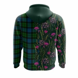 ScotsTee Shop Scottish MacKay (McKay) Family Crest Tartan Hoodie Scottish Thistle Flower Half Style