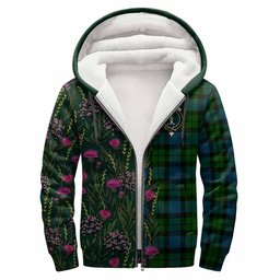 ScotsTee Shop Scottish MacKay (McKay) Family Crest Tartan Hoodie Scottish Thistle Flower Half Style