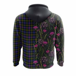 ScotsTee Shop Scottish Fleming Family Crest Tartan Hoodie Scottish Thistle Flower Half Style